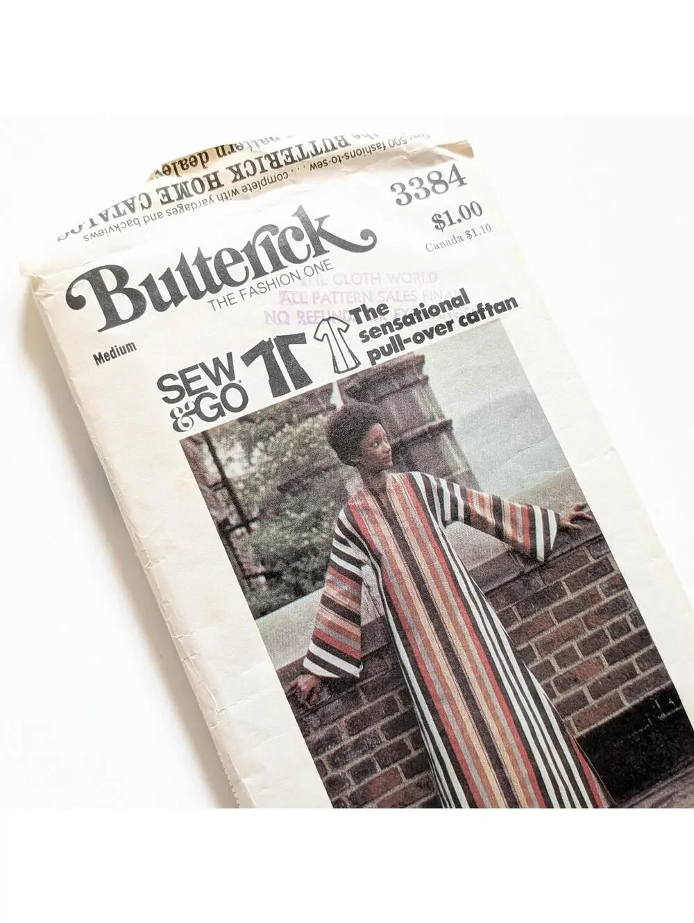 1970s Vintage Butterick 3383 & 3384 Sewing Patterns - Mens and Womens Caftans